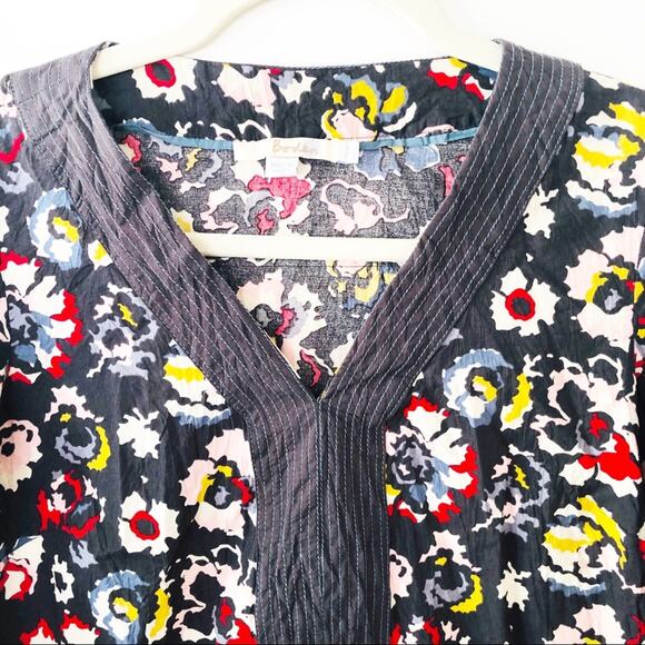 Boden Slate Blue Gray Vibrant Floral Tunic Top US 2 - Picture 6 of 9